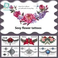 Color Tattoo Flower Stickers Tatouages ​​Transfert Personnalité sexy imperméable
