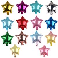2020 10 Inch Five- Pointed Star Foil Balloons Solid Color 14 ...