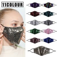 Moda Bling 3D Máscara reutilizable lavable PM2.5 Masas de la boca a prueba de polvo Diseños de lentejuelas de lujo Diseños de mujeres Máscara de cara DHL Envío gratis