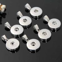 New Silver Snap Button Pendants For DIY Necklace Bracelets Earring Making Jewelry Fit 18 Mm Snap Button Interchangeable Charms