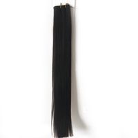 Pełny naskórka Jeden Dawca Europejski Naturalny Czarny Kolor Rosyjski Remy Dziewiczy Włosy Płaskie Weft Extensions Hair Extensions Dwuosobniony 100g Piece 3PCS