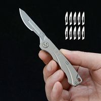 Titanium Alloy Folding Knife Scalpel Blade Utility Carving C...