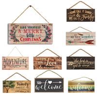 Christmas Decorations Years Wooden Door Hanging Sign Tree Or...
