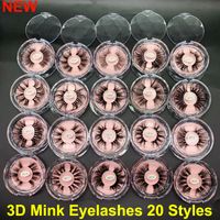 Novo 5D Mink Eyelashes 25mm 3D Mink Maquiagem Composição Falsa Eyelashes Grande Volação Dramática Espesso Real Mink Lashes Handmade Natural Olho cílios