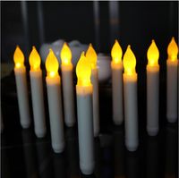 12PCS senza fiamma Taper Candele luci a LED, a batteria candelieri con giallo caldo Flickering Flame, 0,79 x 6,5 pollici candela