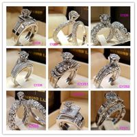 New Fashion Female Engagement Wedding CZ Crystal Ring White ...