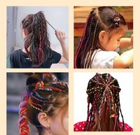 NEW Color Braided Hair Rope Hip Hop Gradient Thin Band Head Rope Headdress