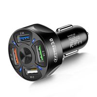 USLION 4 Ports USB Car Charger 48W Quick 7A Mini Fast Charging For iPhone 11 Xiaomi Huawei Mobile Phone Charge Adaptera33234L