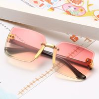 Sunglasses 2021 Stylish Rimless Children Cat Eye Fashion Kid Square Pink Gradient Sun Glasses Boy Girl Goggle UV400 Eyewear1