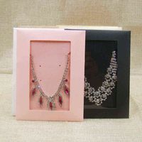 50PCS new pink jewelry package box various color window envelop box for jewelry necklace package  invitation card  CD storage Y1230