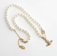 Erde Planet Pin Ele Design Kaiserin Dowager XI Erweiterte Gefühl Perle Glitzernde Kristall Hals Ornament Frauen Halskette Armband