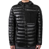 Inverno com capuz de luzes leves para baixo parkas preto casual quente sportswear simples casaco casaco, europeu e americano marca famosa