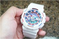 Yeni yeni !! Marka erkek kol saati, spor çift ekran GMT dijital led reloj hombre askeri izle gençler için relogio masculino