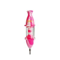 Waxmaid Glass Nectar Collector With Titanium Nail for Concentrate Oil 6 Colors Display with a Gift Package DHL Free Shipping