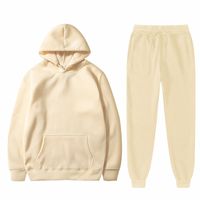 Lage MOQ Streetwear Sweatpants and Hoodie Set Winter Solid Color Plain Sweater S Jogger Losse Oversize Mens Set