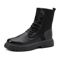 2022 Boots Men Fashion Black Men Work Boots Breathable Shoes Man Comfortable Boots Lace Up Male Shoes High-Top Sneakers Footwear