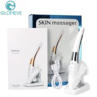Microcurrent Skin Iron Vibrating Massager Heat Ion Neck Body Wrinkle Remover LED Pon Face Lifting Tightening Beauty Care Tool 220114