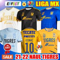 2020 2021 NAUL TIGRES Soccer Jerseys 20/21 7 Estrelas Home Terceiro GIGNAC VARGAS Goalkeeper Camiseta de Futbol MÉXICO LIGA MX Kids Shirts