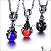 Pendant Necklaces & Pendants Jewelry America Europe Antique Sier Plated Dragon Claw Necklace With Gemstone Wholesale Drop Delivery 2021 Jnxk