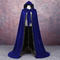 Wraps & Jackets Winter Velvet Long Cape With Hat For Wedding...
