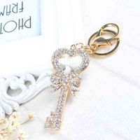 Portachiavi cuore farfalla bella moda carina strass cristallo pendente a pendenza catena chiave donne fascino nuovo regalo gioielli regalo Y0113