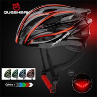 Queshark Men Women Ultralight Cycling Helmet LED BAILT MTB ROAD BIKE BICYCLE MOTORCYCLE Ridning Ventilerad säkert CAP 220108