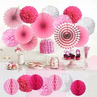 Paper Fan flower Paper Flower Balls Sets birthday party paper fan flower for decoratin Shopping mall event decoration RRB13728