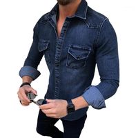 2019 uomini jeans giacche autunno con cappuccio cappotto in denim blu con cappuccio per maschio di alta qualità moda solido sottile outwear a vento