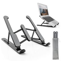 US stock Laptop Holder Pads Foldable Stand Portable Computer Desk Adjustable ABS 6-Level Angle Adjustable Height Suitable for All and Tablets a29