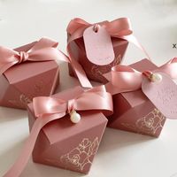 Cajas de dulces Diamante Forma de papel Regalo de regalo Caja de envoltura de chocolate Caja de envasado Favores de boda para huéspedes Baby Shower Fiesta de cumpleaños LBB14340