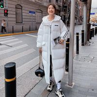 Mulher para baixo parkas inverno jaqueta de algodão coreano design solto sentimento longo temperamento com capuz espesso esportes casuais moda casaco feminino