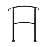 US stock 1pcs Artisasset Outdoor 1-3 Steps Adjustable Wrought Iron Handrails Black a13 a58