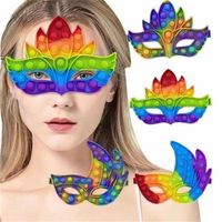Party Mask Fidget Toy Rainbow Masquerade Fancy Dress Eye Face Masks Halloween Christmas Ball a11 a36