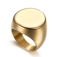 FFashion Gold Color Duże pierścienie dla Mężczyzn Party Biżuteria Duży Okrągły Koktajl Pierścień 316L Titanium Ze Stali Nierdzewnej Anillos Homb