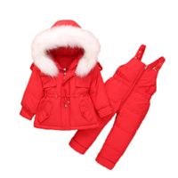 Conjuntos de roupas inverno roupa nascida bebê meninos menina snowsuit com grande pele com capuz Solid Sonw Sonw Jurar Wearbreak