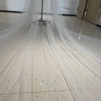 Bridal Veils 350cm Length Pearls Wedding Veil 300cm Width 1T...