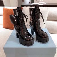 2021 Desiner Venda Quente Mulheres Botas de Calfskin Martin Botas de Nylon Bolsa Botas de Combate Senhoras Sapato De Fundo Grosto