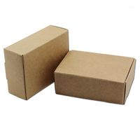 Подарочная упаковка 20 шт. Натуральный коричневый Крафт-бумага Небольшие подарки Упаковочная коробка картонная картона Свадебная вечеринка DIY Поставка упаковки 67 Размеры1