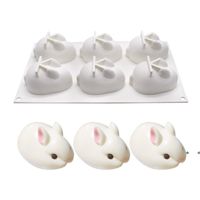 Rabbits Shape Silicone 12 Holes Silica Gel Rabbit Carrot Cake Moulds Bread Pan Caking Shape Mold Muffin Cupcake Baking Pans ZZF13570