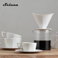 New 300ml Mug Ceramic Coffee Tea Mug Espresso Cups Japanese Style Cup and Saucer Hand Drip Coffee Filter Pour Over Coffee Brewer T200506
