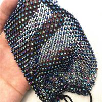 새로운 스파클링 다이아몬드 마스크 패션 트렌드 나이트 클럽 바 세척 가능한 재사용 가능한 낚시 그물 마스크