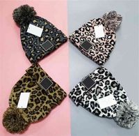 Winter Cap Leopard Printed Hats Women Bonnet Thicken Beanies With Real Raccoon Fur Pompoms Warm Girl Caps Snapback Pompon Beanie