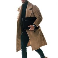 Мужская шерстяная смесь шерстяных пальто Winfreaker сплошной цветной костюм воротник свободный пальто для мужчин мода на заказ мужская стройная пригонка