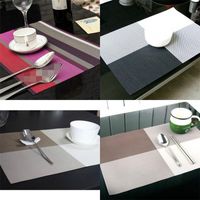 Placemat de rayas impermeable PVC aislante aislante anti ensuciando rectángulo plato y cuenco almohadilla colorido occidental mesa de mesa de comida nueva 2 05nh m2