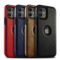Luxury Leather Business Slim Cases Logo View Non- Slip Soft G...