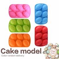 US Stock Easter Egg Silicone Baking Moulds 6 Cavity Tray Mold Dessert Silicone Cake Chocolate Baking Molds Silicone Bakeware Accessories