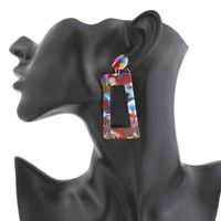 Bohemian Resin Acrylic Dangle Earring Geometric Rectangle Dr...