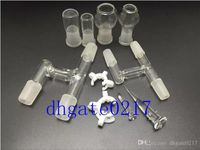 2016 18mm&14mm Oil Reclaimer Glass Adapter for Glass Bongs Water Pipe Comes with glass jar head, and keck clip