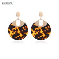 Stud Elegance Leopard Earring Big Round Acrylic Women Statement Jewelry Acetic Acid 5 Colors Golden Studs Fashion Wholesale1