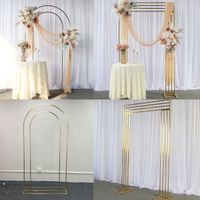 Metal Arch Grand-event Geometric Welcome Frame Wedding Decoration Backdrops Arch Outdoor Lawn Flowers Door Balloons Fabric Cloth Birthday Party Sash Background